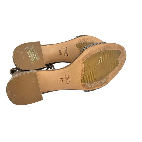 AGL Mary Kate Block Heel Sandals •36.5/ 6.5• Attilio Giusti Leombruni Suede $395 - Picture 8 of 11